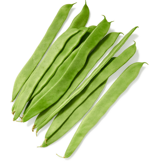 Foto van Snijbonen op witte achtergrond