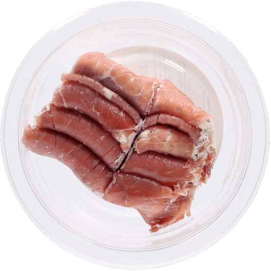 Foto van Bits & Bites Carpacciorolletjes met pestoroomkaas op witte achtergrond