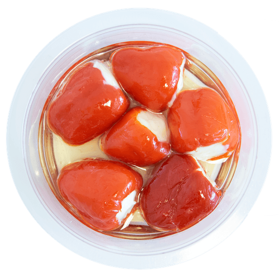 Foto van Bits & Bites Sweet peppers met roomkaas op witte achtergrond