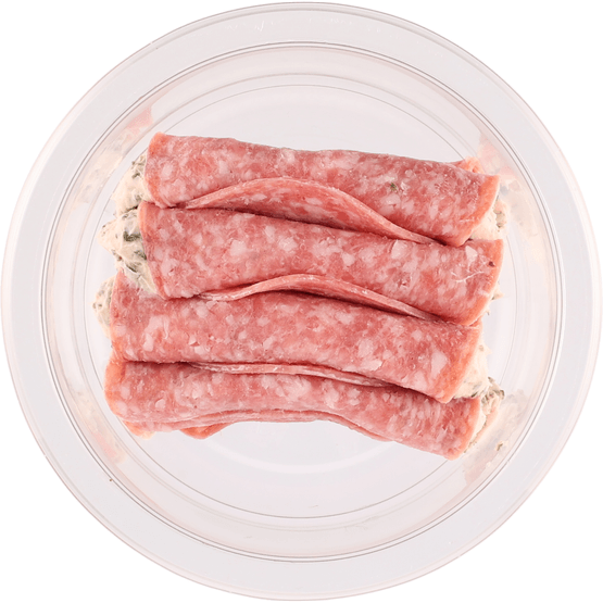 Foto van Bits & Bites Salamirolletjes roomkaas op witte achtergrond