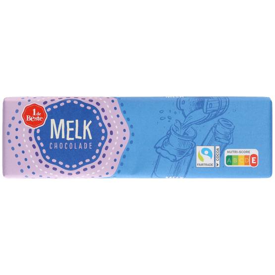 Foto van 1 de Beste Chocoladereep melk op witte achtergrond