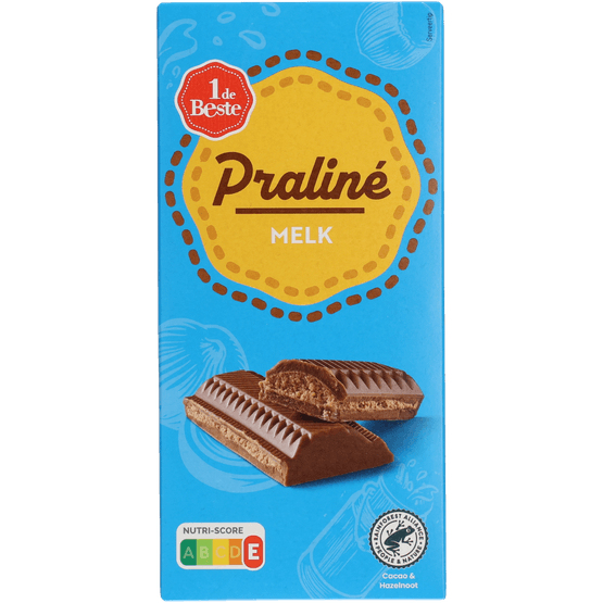 Foto van 1 de Beste Praline melk bloc op witte achtergrond