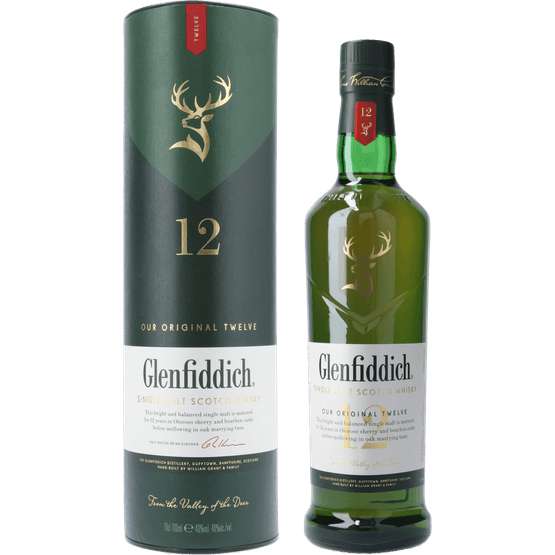 Foto van Glenfiddich Whisky reserve 12 years op witte achtergrond