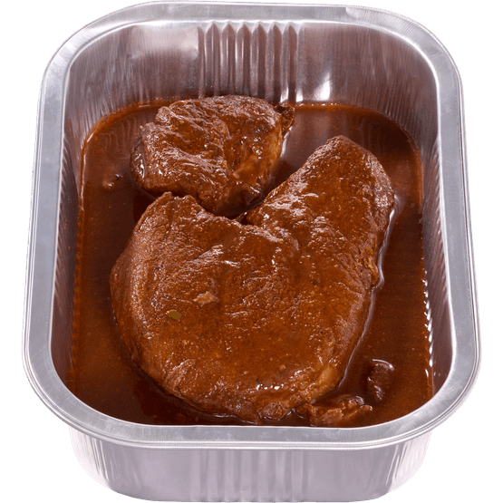 Foto van Vleeschmeesters Pulled pork op witte achtergrond