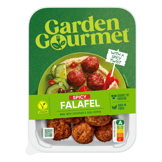 Foto van Garden Gourmet Falafel spicy op witte achtergrond