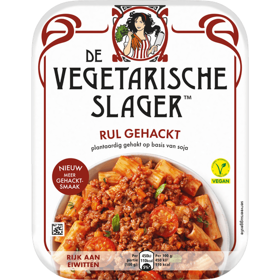 Foto van De Vegetarische Slager Vegetarisch gehackt rul op witte achtergrond
