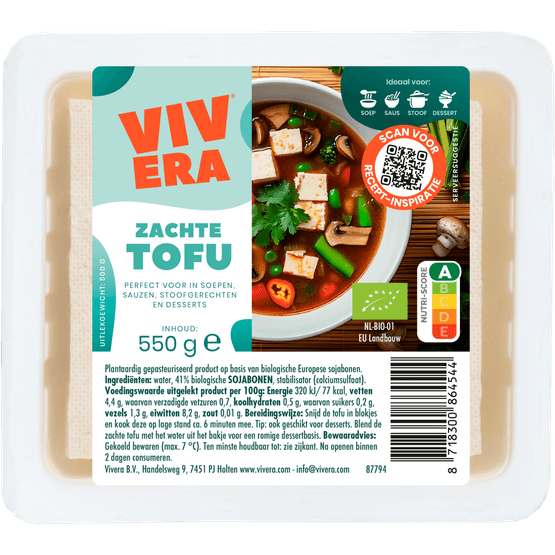 Foto van Vivera Tofu zacht op witte achtergrond