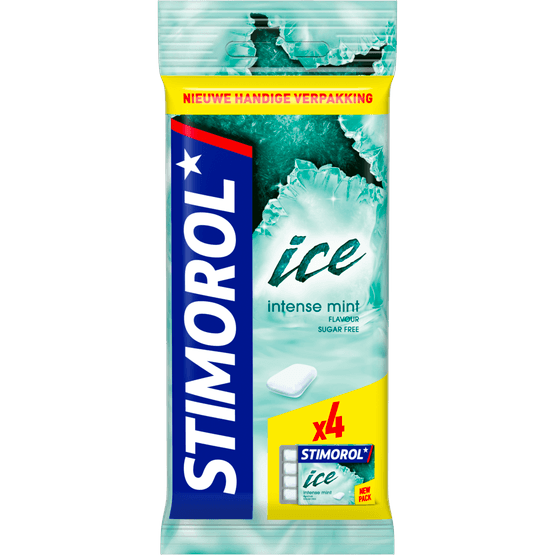 Foto van Stimorol Kauwgom ice intense mint 4 st. op witte achtergrond
