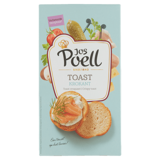 Foto van Jos Poell Krokant toast op witte achtergrond