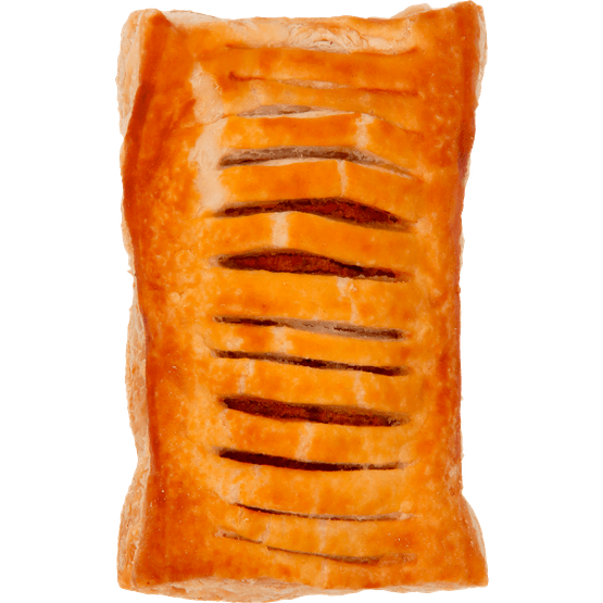 Foto van Vers afbak Kipsatebroodje op witte achtergrond