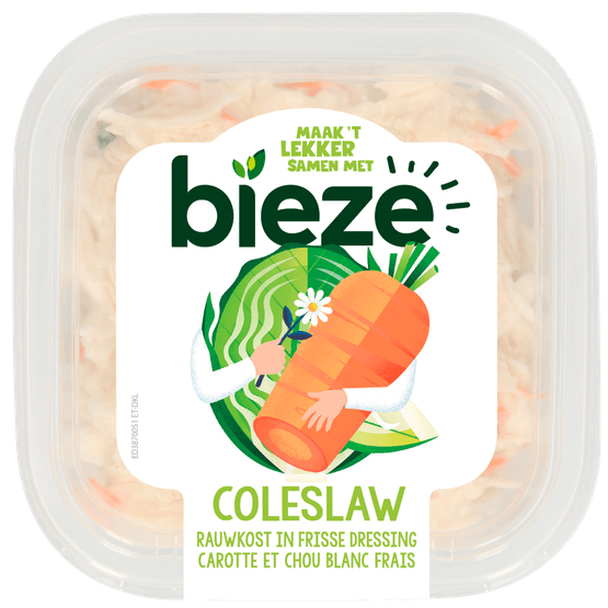 Foto van Bieze Rauwkost coleslaw op witte achtergrond