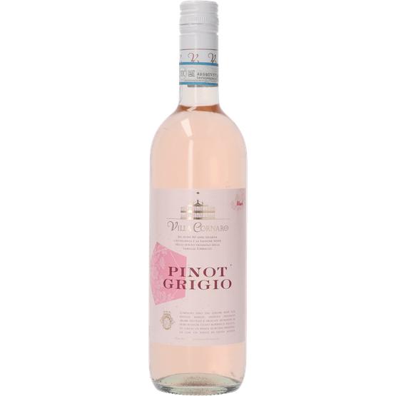 Foto van Villa Cornaro Pinot grigio blush rose op witte achtergrond