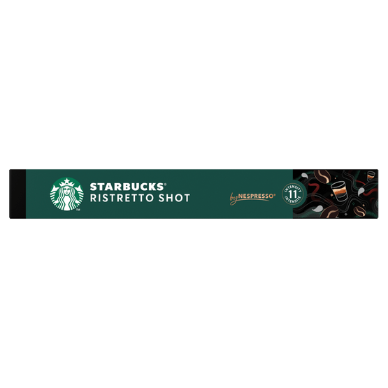 Foto van Starbucks Koffiecups ristretto sterkte 11 op witte achtergrond