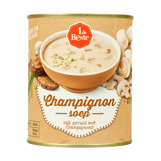 Foto van 1 de Beste Champignonsoep op witte achtergrond