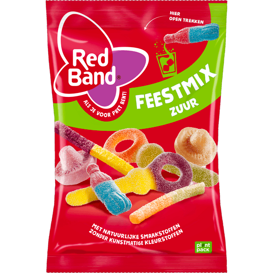Foto van Red Band Feestmix zuur op witte achtergrond
