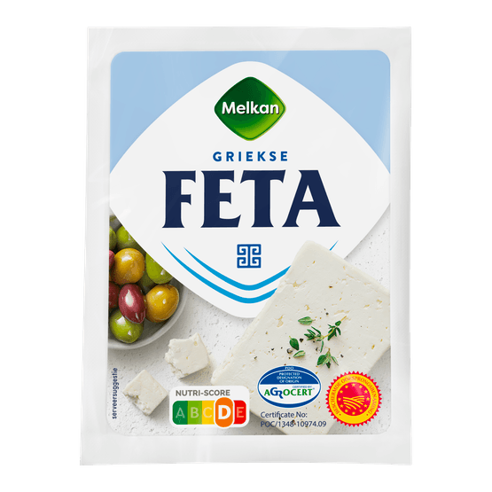Foto van Melkan Feta op witte achtergrond