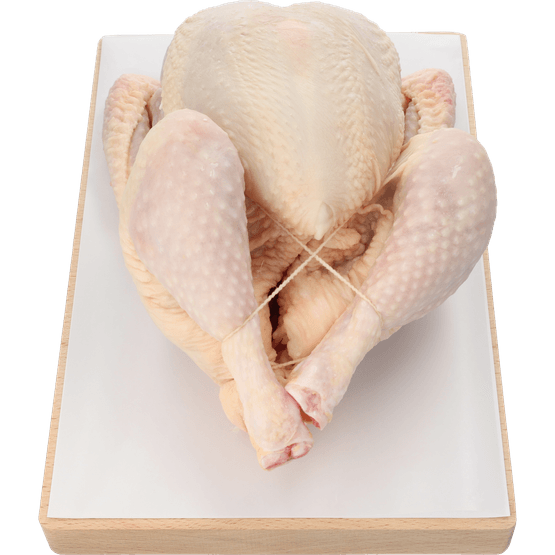 Foto van Vleeschmeesters Hele kip op witte achtergrond