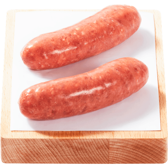 Foto van Vleeschmeesters Varkensbraadworst mager 2 st. op witte achtergrond