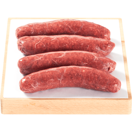Foto van Vleeschmeesters Runderbraadworst 4 st. op witte achtergrond
