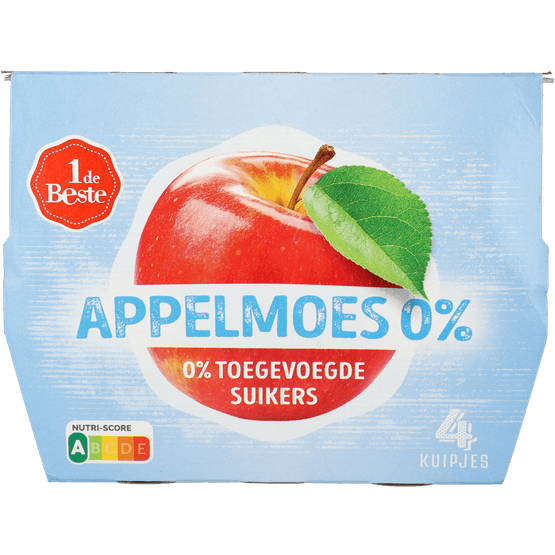 Foto van 1 de Beste Appelmoes 0% suikers op witte achtergrond