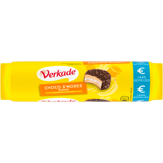 Foto van Verkade Choco smores banaan banaan op witte achtergrond