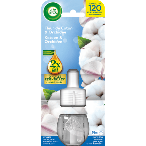 Foto van Airwick Electrical navulling katoen orchidee op witte achtergrond