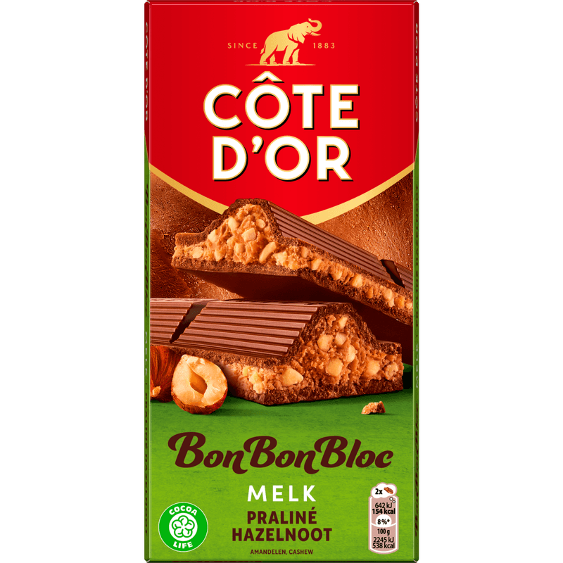 Côte d'Or BonBonBloc chocoladereep hazelnoot