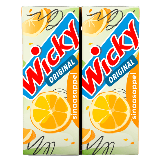 Foto van Wicky Sinaasappel 10x20 cl. op witte achtergrond