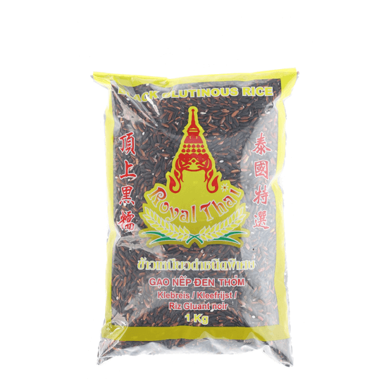 Foto van Kleefrijst zwart op witte achtergrond