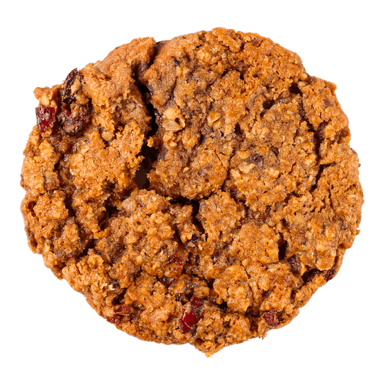 Foto van Haverkoeken cranberry op witte achtergrond