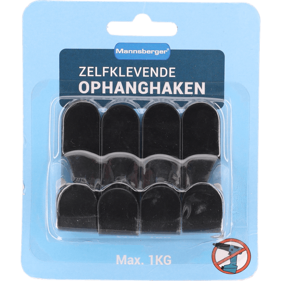 Foto van Mannsberger ophanghaken zwart op witte achtergrond
