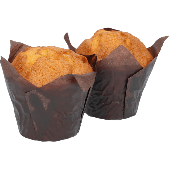 Foto van Muffins vanille op witte achtergrond