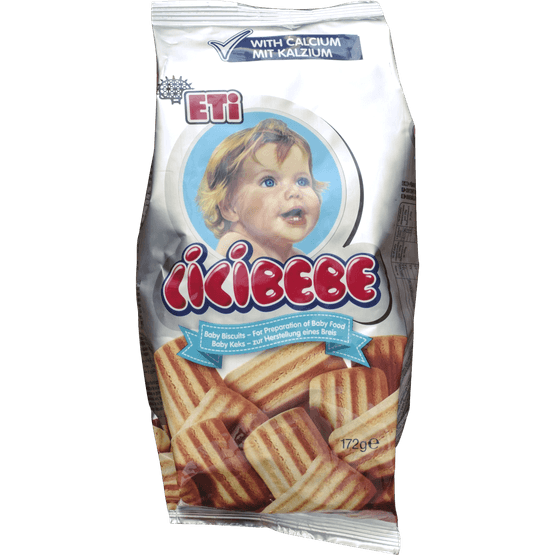 Foto van ETI Baby biscuits cicibebe op witte achtergrond