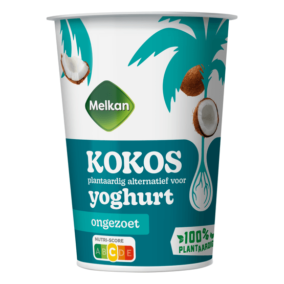 Foto van Melkan Kokosyoghurt plantaardig 6% op witte achtergrond