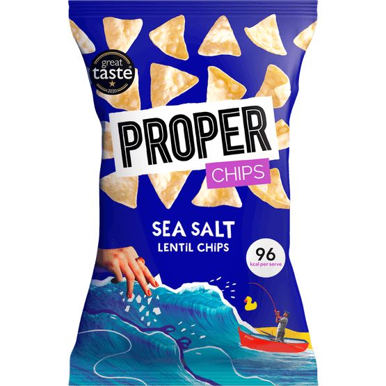 Foto van PROPER NO. TWELVE Chips sea salt op witte achtergrond