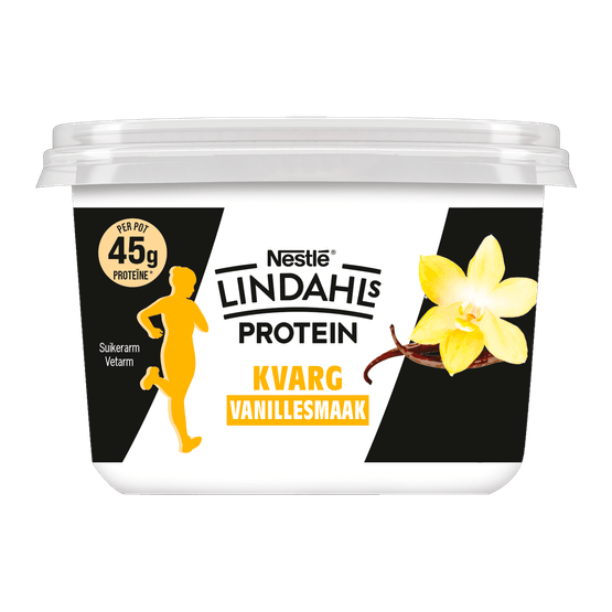 Foto van Lindahls Kvarg vanille op witte achtergrond