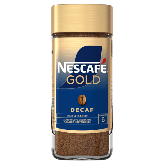 Foto van Nescafé Gold oploskoffie decaf op witte achtergrond