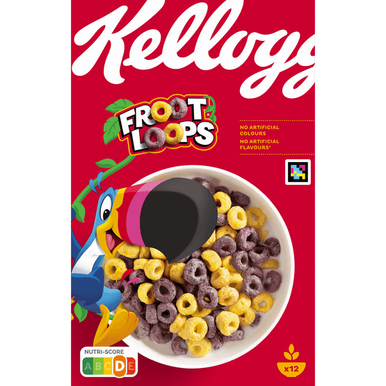 Foto van Kelloggs Frootloops op witte achtergrond