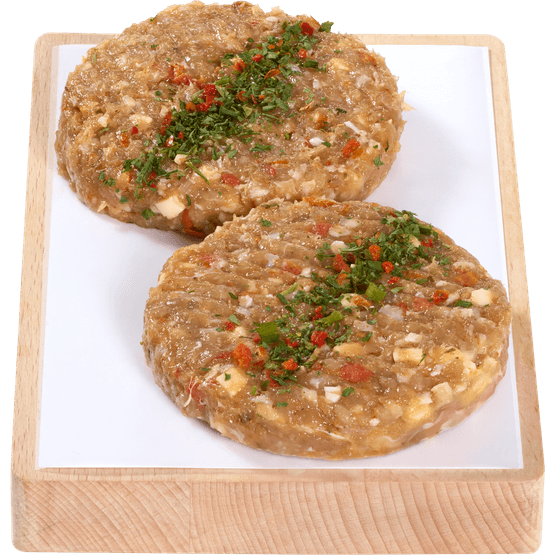 Foto van Vleeschmeesters Actie kip caprese burger 2 st. op witte achtergrond