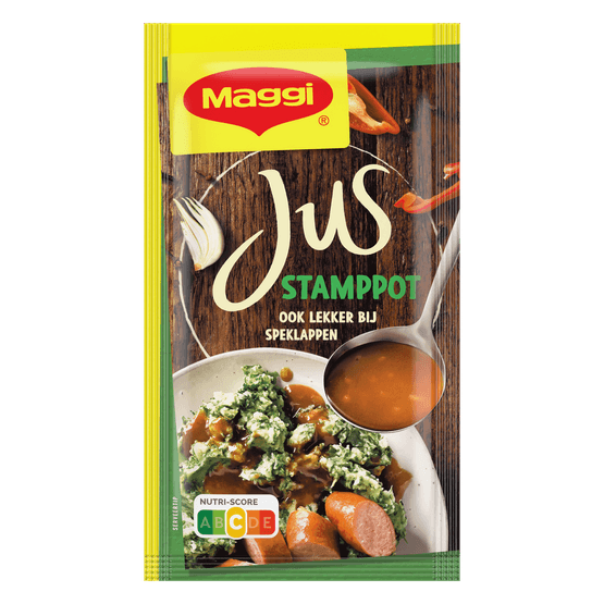 Foto van Maggi Jus voor stamppot op witte achtergrond
