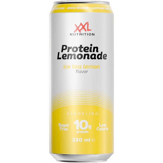 Foto van XXL NUTRITION Protein lemonade ice tea lemon op witte achtergrond