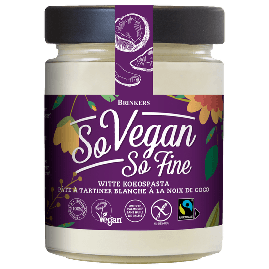 Foto van So Vegan So Fine Witte kokospasta op witte achtergrond
