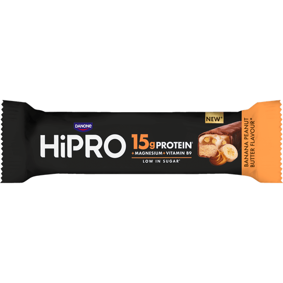 Foto van HIPRO Protein bar pindakaas banaan op witte achtergrond