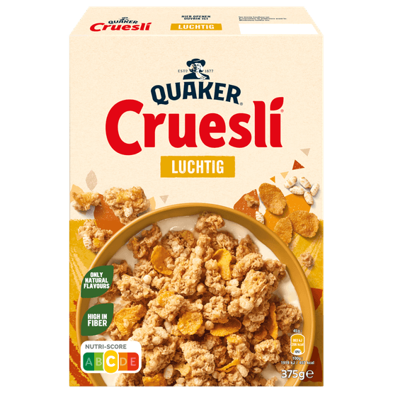 Foto van Quaker Cruesli luchtig naturel op witte achtergrond