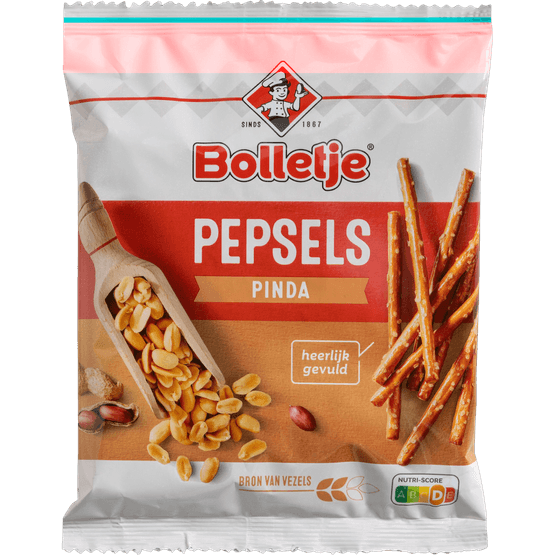 Foto van Bolletje Pepsels pinda op witte achtergrond