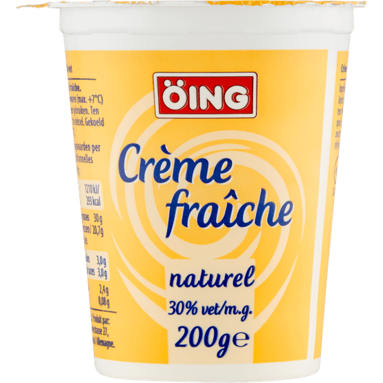 Foto van �ing Creme fraiche 30% vet op witte achtergrond