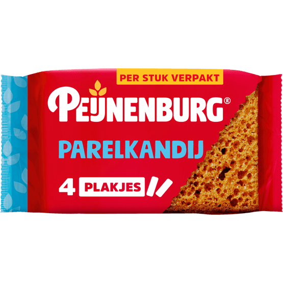 Foto van Peijnenburg Ontbijtkoek parelkandij op witte achtergrond