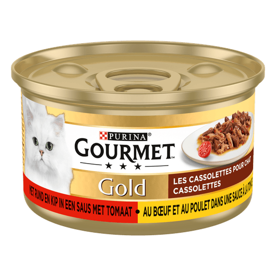 Foto van Gourmet Gold duo vlees en tomaat op witte achtergrond