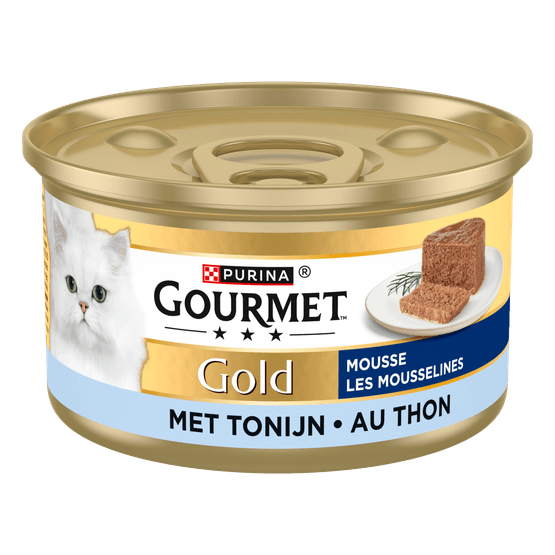 Foto van Gourmet Gold mousse met tonijn op witte achtergrond