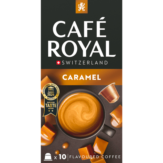 Foto van Café Royal Koffiecups caramel op witte achtergrond